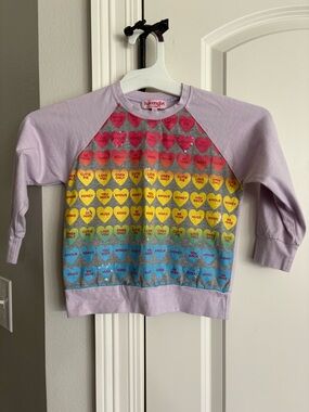 Havengirl light purple with hearts on front long sleeve tshirt size 4 GUC